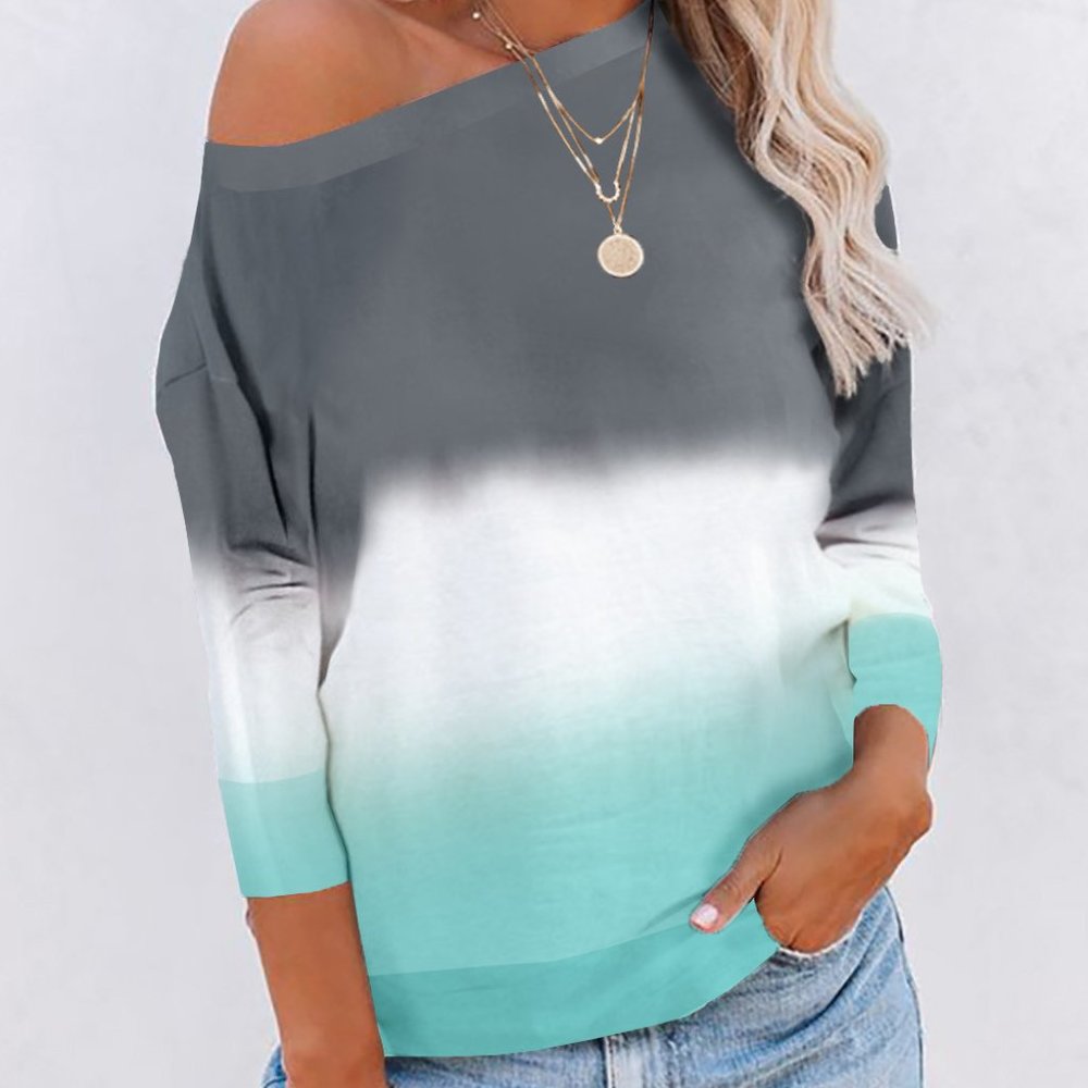 Gray Color Block Pullover - Picture 2 of 2